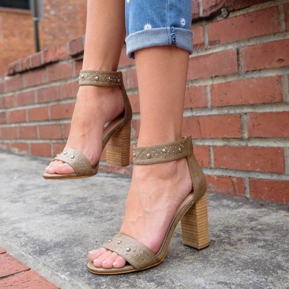 The NEW Boutique Shoes - Boho Studded Block Heel Sandals